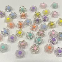 Transparente Acryl-Perlen, Acryl, Blume, Spritzgießen, DIY & bunte versilbert & satiniert, keine, 12mm, ca. 910PCs/Tasche, verkauft von Tasche
