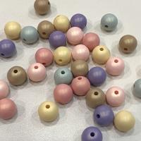 Spray Painted Acrylic Beads Round DIY Sold By Bag