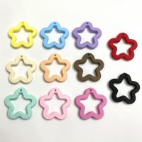 Acrylic Pendants Star painted DIY & hollow 31mm Approx Sold By Bag