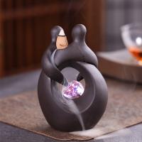 Backflow Incense Burner Porcelain handmade for home and office & durable & with LED light Sold By PC