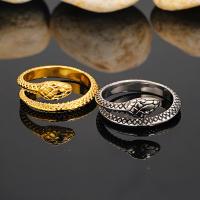 Titanium Steel Finger Ring Snake plated vintage & for man Sold By PC