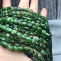 Perles bijoux en pierres gemmes, Pierre de jaspe, pepite, poli, DIY, vert olive, 8-9mm, Vendu par Environ 38-40 cm brin