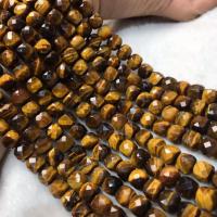 Tiger Eye Beads, poleret, folk stil & du kan DIY & forskellig størrelse for valg, gul, Solgt Per Ca. 38-40 cm Strand