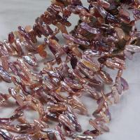 Přírodní sladkovodní perly perlí, Sladkovodní Pearl, DIY, multi-barevný, 7-8x15-20mm, Prodáno za Cca 39 cm Strand