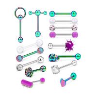 304 Stainless Steel Body Piercing Jewelry Set Vacuum Ion Plating 15 pieces & Unisex Sold By Set