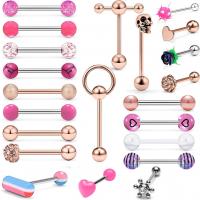 304 Stainless Steel Body Piercing Jewelry Set Vacuum Ion Plating 22 pieces & Unisex Sold By Set