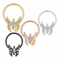 Nerezová ocel Nose Piercing šperky, 304 Stainless Steel, Motýl, módní šperky & unisex & různé velikosti pro výběr, více barev na výběr, Prodáno By PC
