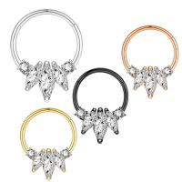 Nerezová ocel Nose Piercing šperky, 304 Stainless Steel, módní šperky & unisex & různé velikosti pro výběr & micro vydláždit kubické zirkony, více barev na výběr, Prodáno By PC