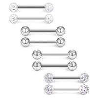 304 Stainless Steel Body Piercing Jewelry Set Vacuum Ion Plating 8 pieces & fashion jewelry & Unisex 5/6mm Sold By Set