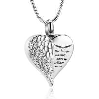 Cremation Jewelry Ashes Urn Necklace 304 Stainless Steel Heart polished can open and put into something & Unisex original color Length 50 cm Sold By PC