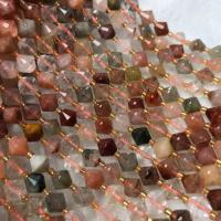 Grânulos de quartzo natural jóias, quartzo rutilado, Pires, polido, estilo folk & DIY, multi colorido, beads size 8x8mm, vendido para Aprox 38-40 cm Strand