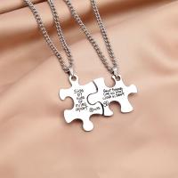 Couple Necklace 304 Stainless Steel fashion jewelry 60cm 3mm 2mm 35u00d723u00d71.7mm Sold By Pair
