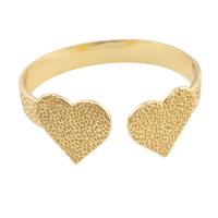 Mosiądz bransoletki, Serce, Platerowane w kolorze złota, biżuteria moda & dla kobiety, złoty, 63*25*2mm, sprzedane przez PC