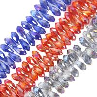 Kristall-Perlen, Kristall, Tropfen, poliert, DIY & verschiedene Größen vorhanden, mehrere Farben vorhanden, ca. 95PCs/Strang, verkauft von Strang