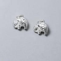 925 Sterling Silver Pendant Elephant plated DIY silver color Sold By PC