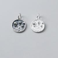 925 Sterling Silver Pendant Round Antique finish DIY 13.50mm Sold By PC