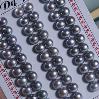 Přírodní sladkovodní perly perlí, Sladkovodní Pearl, DIY & half-vrtané, šedá, 8-8.5mm, Prodáno By Pair