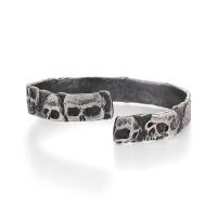 Zinc Alloy Bangle Skull plated for man original color Sold By PC
