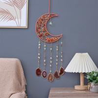 Hanging Ornaments Iron with brass wire & leather cord & Gemstone & Agate handmade for home and office nickel lead & cadmium free Sold By PC