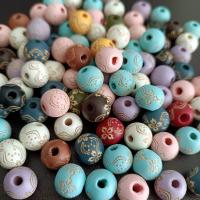 Wood Beads Round Carved DIY mixed colors 10mm Approx Sold By Bag