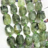 Perles bijoux en pierres gemmes, Prehnite nature, DIY, vert, 13x18mm, Vendu par Environ 39 cm brin