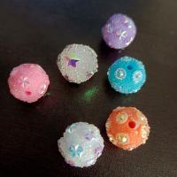 Akril nakit Beads, Krug, možete DIY, više boja za izbor, 16mm, Približno 100računala/Torba, Prodano By Torba