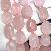 Naturliga rosenkvarts pärlor, Rose Quartz, DIY, rosa, 13x18mm, Såld Per Ca 39 cm Strand