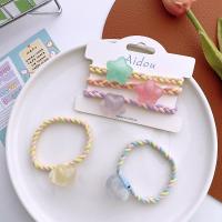 Ponytail Holder Nylon handmade three pieces & for woman 5cm Sold By Set