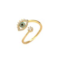 Evil Eye sieraden vinger ring, 925 Sterling Zilver, plated, micro pave strass & voor vrouw, meer kleuren voor de keuze, Verkocht door PC