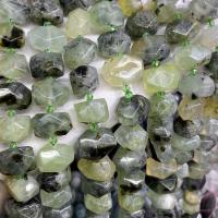 Gemstone Smycken Pärlor, Prehnite, DIY, grön, 13x18mm, Såld Per Ca 39 cm Strand