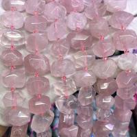 Naturlige rosenkvarts perler, Rose Quartz, du kan DIY, lyserød, 13x18mm, Solgt Per Ca. 39 cm Strand