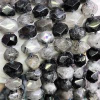 Grânulos de quartzo natural jóias, Quartzo Rutilado Preto, DIY, cores misturadas, 13x18mm, vendido para Aprox 39 cm Strand