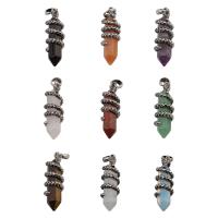 Poludrago kamenje Privjesci Nakit, Dragi kamen, s Cink Alloy, modni nakit & različiti materijali za izbor, 55x15x15mm, Rupa:Približno 6mm, Prodano By PC