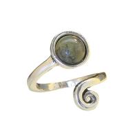 Messing ringen, met Maansteen, plated, mode sieraden & verschillende grootte voor keus & voor vrouw, zilver, nikkel, lood en cadmium vrij, Verkocht door PC