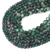 Gemstone Jewelry Beads Ruby in Zoisite DIY & faceted deep green Approx 0.8mm Sold Per Approx 36 cm Strand