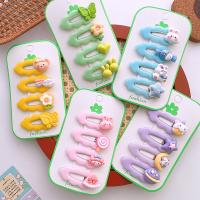 Hair Snap Clips Resin with Zinc Alloy handmade Girl & three pieces Sold By Set