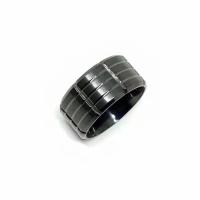 Titanium Steel Finger Ring Vacuum Plating & for man black Sold By PC
