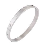 Stainless Steel Bangle 304 Stainless Steel plated Unisex & micro pave rhinestone Sold By PC