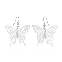 Zinc Alloy Drop Earrings, Butterfly, plated, fashion jewelry & for woman & hollow, more colors for choice, nickel, lead & cadmium free, 40x30mm, Sold By Pair
