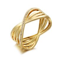 Zinc Alloy Bangle plated fashion jewelry & micro pave rhinestone & for woman gold Sold By PC