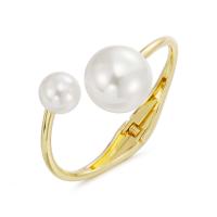 Cink ötvözet Bangle Jewelry, -val Műanyag Pearl, galvanizált, divat ékszerek & a nő, arany, Által értékesített PC