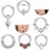 316L Stainless Steel Nose Piercing Jewelry Unisex & micro pave cubic zirconia 10mm Sold By PC