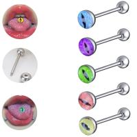 316L Stainless Steel tongue ring with Acrylic fashion jewelry & Unisex 5mm 7mm Sold By PC