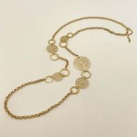 Stainless Steel Sweater Chain Necklace 304 Stainless Steel with 6cm extender chain Round Vacuum Ion Plating fashion jewelry & Unisex & hollow golden nickel lead & cadmium free Length Approx 99 cm Sold By PC