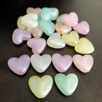 Akril nakit Beads, Srce, možete DIY & luminated, više boja za izbor, 19x21mm, Približno 210računala/Torba, Prodano By Torba