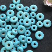 Turkos pärlor, Syntetisk Turkos, Flat Round, DIY & olika storlek för val, blå, 100PC/Bag, Säljs av Bag