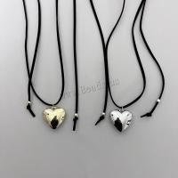 Zinc Alloy Jewelry Necklace with PU Leather Heart plated for woman Sold By PC