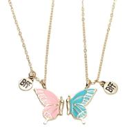 Zinc Alloy Necklace with 2inch extender chain Butterfly plated 2 pieces & Unisex & enamel Length Approx 17.7 Inch Sold By Set