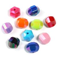Akril ékszerek gyöngyök, DIY, kevert színek, 18mm, Lyuk:Kb 2.6mm, Kb 50PC-k/Bag, Által értékesített Bag
