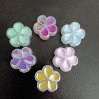 Akril ékszerek gyöngyök, Virág, DIY & luminated & zománc, több színt a választás, 23mm, Kb 100PC-k/Bag, Által értékesített Bag
